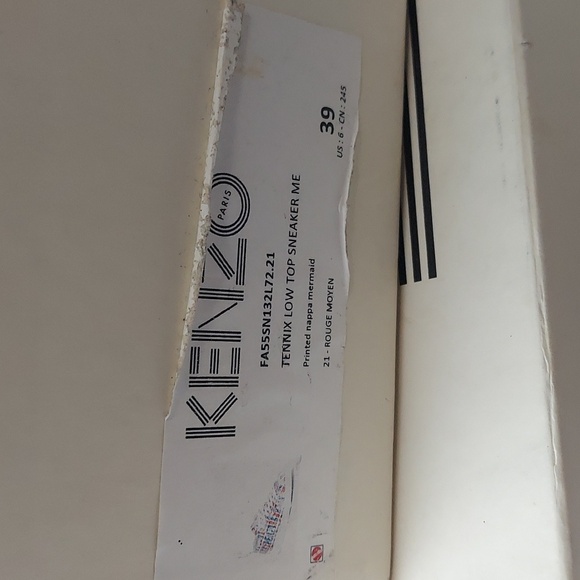 - KENZO Paris Tennix low top sneakers ME 39 US ( 6.5 M 8.5 W) Nappa Mermaid - Picture 12 of 12